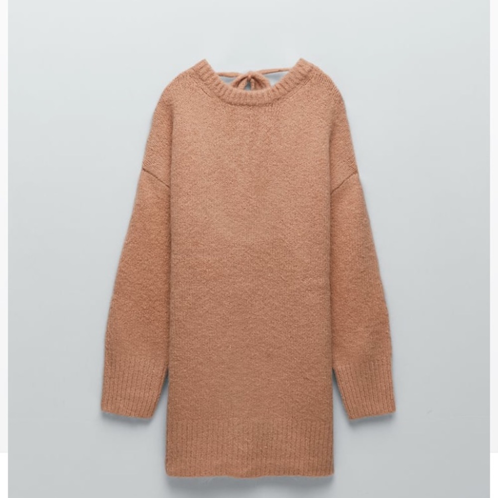 COPY - NWT Zara Wool Oversized Open Back Sweater Dress M - Picture 5 of 10